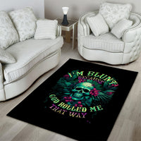 Tropical Skull Area Rug I'm Blunt Because God Rolled Me That Way - Wonder Print Shop