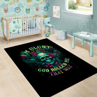Tropical Skull Area Rug I'm Blunt Because God Rolled Me That Way - Wonder Print Shop