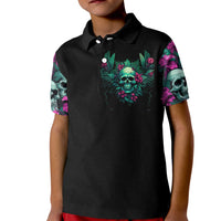 Tropical Skull Kid Polo Shirt I'm Blunt Because God Rolled Me That Way - Wonder Print Shop