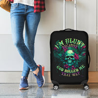 Tropical Skull Luggage Cover I'm Blunt Because God Rolled Me That Way - Wonder Print Shop