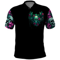 Tropical Skull Polo Shirt I'm Blunt Because God Rolled Me That Way - Wonder Print Shop