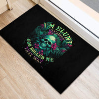 Tropical Skull Rubber Doormat I'm Blunt Because God Rolled Me That Way - Wonder Print Shop