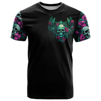 Tropical Skull T Shirt I'm Blunt Because God Rolled Me That Way - Wonder Print Shop