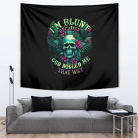 Tropical Skull Tapestry I'm Blunt Because God Rolled Me That Way - Wonder Print Shop
