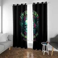 Tropical Skull Window Curtain I'm Blunt Because God Rolled Me That Way - Wonder Print Shop