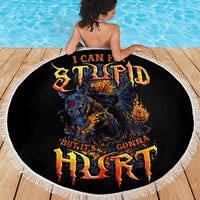 Jack O Lantern Skull Beach Blanket I Can Fix Stupid But It's Gonna Hurt - Wonder Print Shop