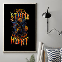 Jack O Lantern Skull Canvas Wall Art I Can Fix Stupid But It's Gonna Hurt - Wonder Print Shop