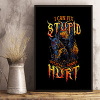 Jack O Lantern Skull Canvas Wall Art I Can Fix Stupid But It's Gonna Hurt - Wonder Print Shop