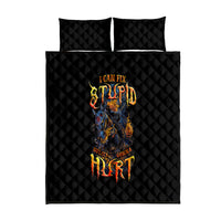 Jack O Lantern Skull Quilt Bed Set I Can Fix Stupid But It's Gonna Hurt - Wonder Print Shop