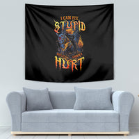 Jack O Lantern Skull Tapestry I Can Fix Stupid But It's Gonna Hurt - Wonder Print Shop