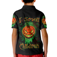 Jack O Lantern Skull Kid Polo Shirt I Smell Children - Wonder Print Shop