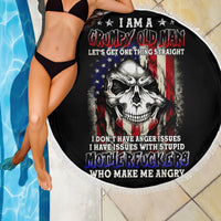 American Skull Beach Blanket Grumpy Old Man Motherfuckers Who Make Me Angry - Wonder Print Shop