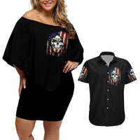 American Skull Couples Matching Off Shoulder Short Dress and Hawaiian Shirt Grumpy Old Man Motherfuckers Who Make Me Angry - Wonder Print Shop