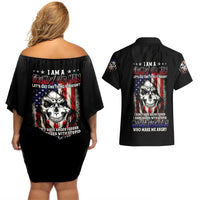 American Skull Couples Matching Off Shoulder Short Dress and Hawaiian Shirt Grumpy Old Man Motherfuckers Who Make Me Angry - Wonder Print Shop