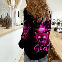 Witch Skull Women Casual Shirt Iam The Spell - Wonder Print Shop