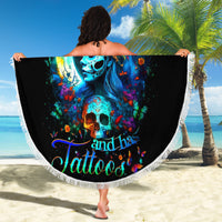 Fairy Skull Beach Blanket Just The Woman Who Loves Skull And Tattoo - Wonder Print Shop