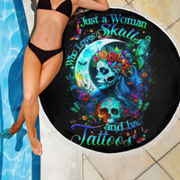 Fairy Skull Beach Blanket Just The Woman Who Loves Skull And Tattoo - Wonder Print Shop