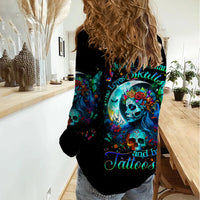 Fairy Skull Women Casual Shirt Just The Woman Who Loves Skull And Tattoo - Wonder Print Shop