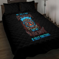 Tiki Skull Quilt Bed Set I Give A Fuck Is Broken But My Go Fuck Yourself - Wonder Print Shop