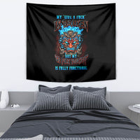 Tiki Skull Tapestry I Give A Fuck Is Broken But My Go Fuck Yourself - Wonder Print Shop
