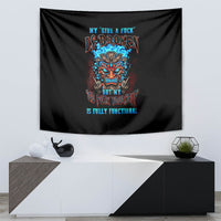 Tiki Skull Tapestry I Give A Fuck Is Broken But My Go Fuck Yourself - Wonder Print Shop