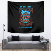Tiki Skull Tapestry I Give A Fuck Is Broken But My Go Fuck Yourself - Wonder Print Shop