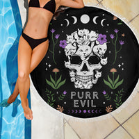 Cat Skull Beach Blanket Purr Evill - Wonder Print Shop