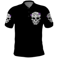 Cat Skull Polo Shirt Purr Evill - Wonder Print Shop