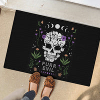 Cat Skull Rubber Doormat Purr Evill - Wonder Print Shop