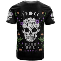 Cat Skull T Shirt Purr Evill - Wonder Print Shop