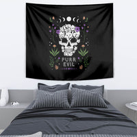 Cat Skull Tapestry Purr Evill - Wonder Print Shop