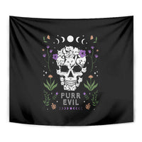Cat Skull Tapestry Purr Evill - Wonder Print Shop