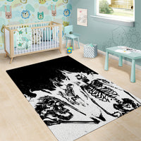 Fire Skull Area Rug Scream In Fire - Wonder Print Shop