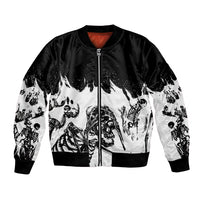 Fire Skull Bomber Jacket Scream In Fire - Wonder Print Shop