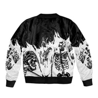 Fire Skull Bomber Jacket Scream In Fire - Wonder Print Shop