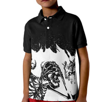 Fire Skull Kid Polo Shirt Scream In Fire - Wonder Print Shop