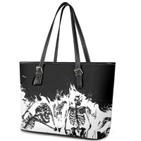 Fire Skull Leather Tote Bag Scream In Fire - Wonder Print Shop