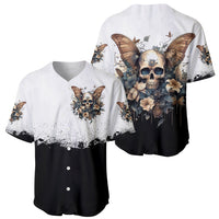 Butterfly Skull Baseball Jersey Flower Butterfly Gothic Skull - Wonder Print Shop