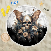 Butterfly Skull Beach Blanket Flower Butterfly Gothic Skull - Wonder Print Shop