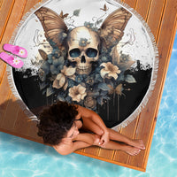 Butterfly Skull Beach Blanket Flower Butterfly Gothic Skull - Wonder Print Shop