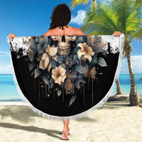 Butterfly Skull Beach Blanket Flower Butterfly Gothic Skull - Wonder Print Shop