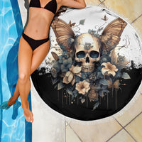 Butterfly Skull Beach Blanket Flower Butterfly Gothic Skull - Wonder Print Shop