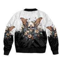 Butterfly Skull Bomber Jacket Flower Butterfly Gothic Skull - Wonder Print Shop