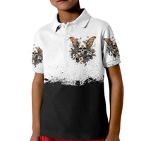 Butterfly Skull Kid Polo Shirt Flower Butterfly Gothic Skull - Wonder Print Shop