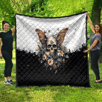 Butterfly Skull Quilt Flower Butterfly Gothic Skull - Wonder Print Shop