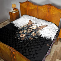 Butterfly Skull Quilt Flower Butterfly Gothic Skull - Wonder Print Shop
