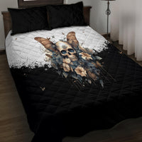 Butterfly Skull Quilt Bed Set Flower Butterfly Gothic Skull - Wonder Print Shop