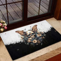 Butterfly Skull Rubber Doormat Flower Butterfly Gothic Skull - Wonder Print Shop