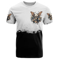Butterfly Skull T Shirt Flower Butterfly Gothic Skull - Wonder Print Shop