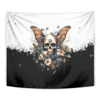 Butterfly Skull Tapestry Flower Butterfly Gothic Skull - Wonder Print Shop